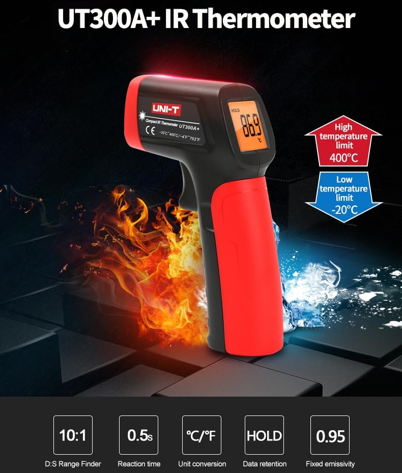 UNI-T UT300A+ Infrared Thermometer | Non-Contact Temperature Measurement | -20°C to 400°C | Model: UT300A+_img_4