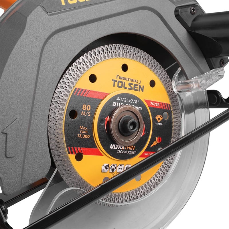 TOLSEN 76756 Ultrathin Diamond Disc (Industrial) | 115×22.2mm (4-1/2″×7/8″) | 1.2×8mm Blade | Ideal for Brick, Plaster, Tile | Max RPM 13,300 | Model: 76756_img_4