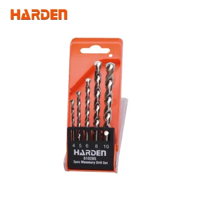 HARDEN 5 Pcs Masonry Drill Bit Set | Carbide Tipped | For Concrete, Brick, Stone | Model: 610285_img_0