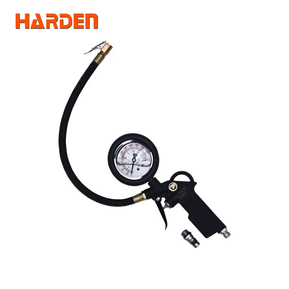 HARDEN Car Tire Inflator with Oil-Filled Pressure Gauge, Tire Pressure Gauge Model: 670506