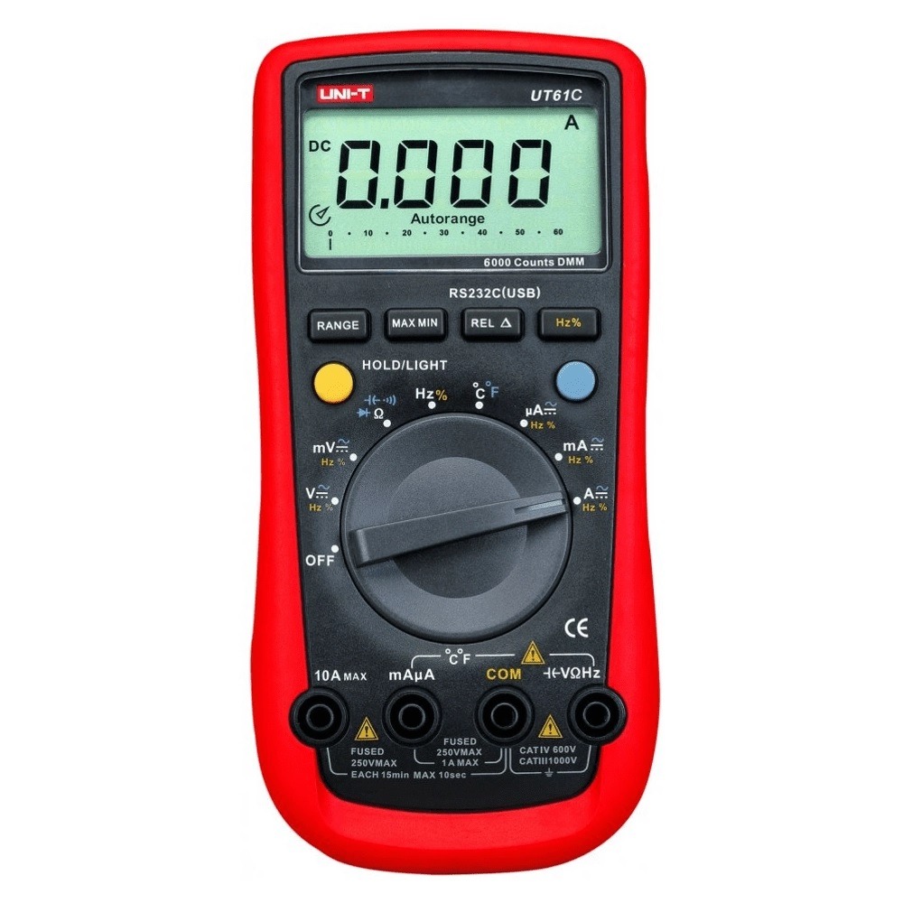 UNI-T UT61C Modern Digital Multimeter | Auto Range | 6000 Counts | Temperature Measurement | RS-232 & USB Interface | CAT IV 600V | Model: UT61C_img_1