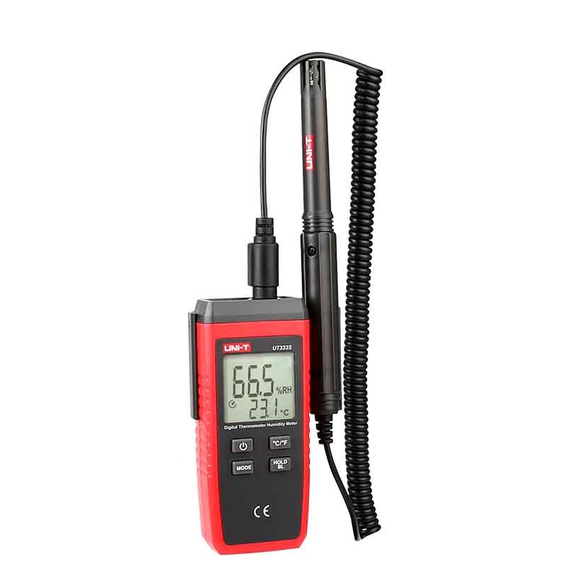 UNI-T UT333S Digital Temperature Humidity Meter | Split Type Design | Extendable Spring Cable | -10~60°C | 0~100%RH | Model: UT333S