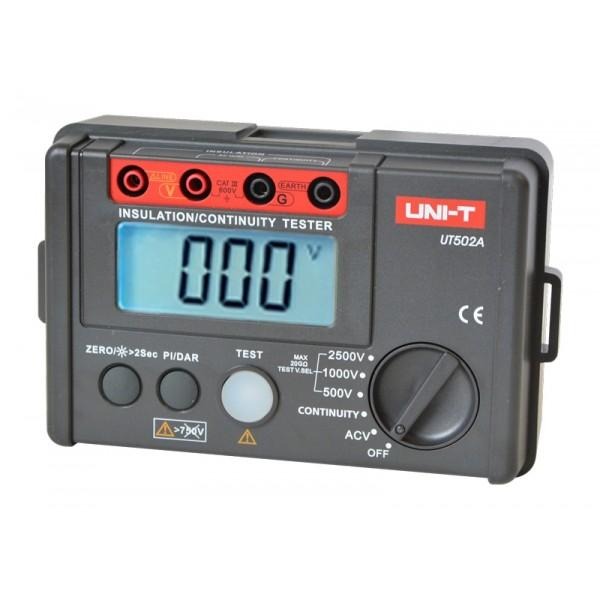 UNI-T UT502A Insulation Resistance Tester | 500V/1000V/2500V Test Voltages | PI & DAR Measurement | Auto Discharge | IEC 61557 Compliant | Model: UT502A