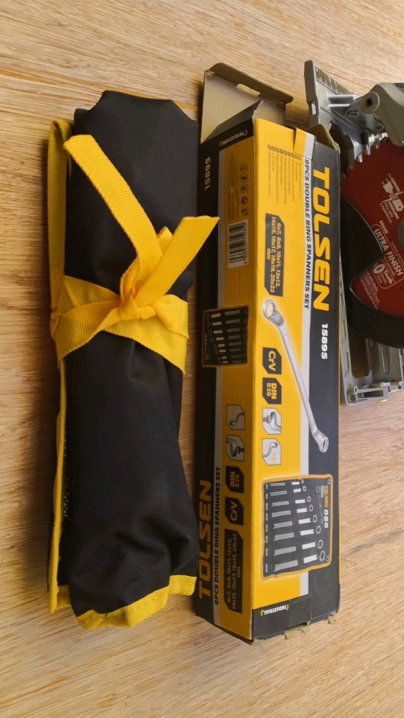 TOLSEN 15895 8Pcs Double Ring End Spanner Set | Chrome Plated | Satin Finish | DIN838 | Sizes 6×7 to 20×22mm | Model: 15895_img_3