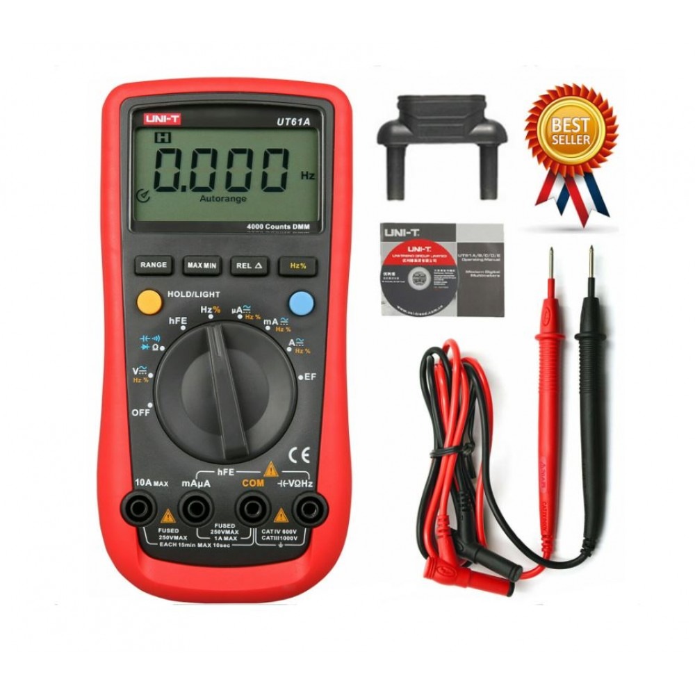 UNI-T UT61A Modern Digital Multimeter | Auto Range | 4000 Counts | NCV & EF Detection | CAT IV 600V | Model: UT61A_img_1