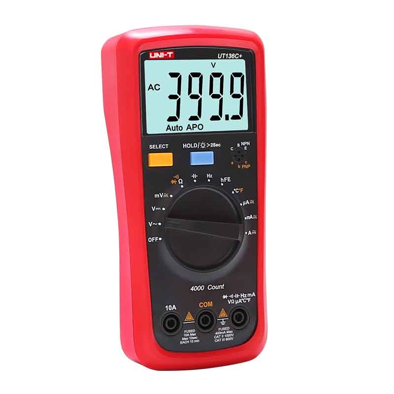UNI-T UT136C+ Digital Multimeter | AC/DC Voltage 1000V | AC/DC Current 10A | CAT III 600V | Temperature Measurement | Transistor Test | Model: UT136C+_img_1