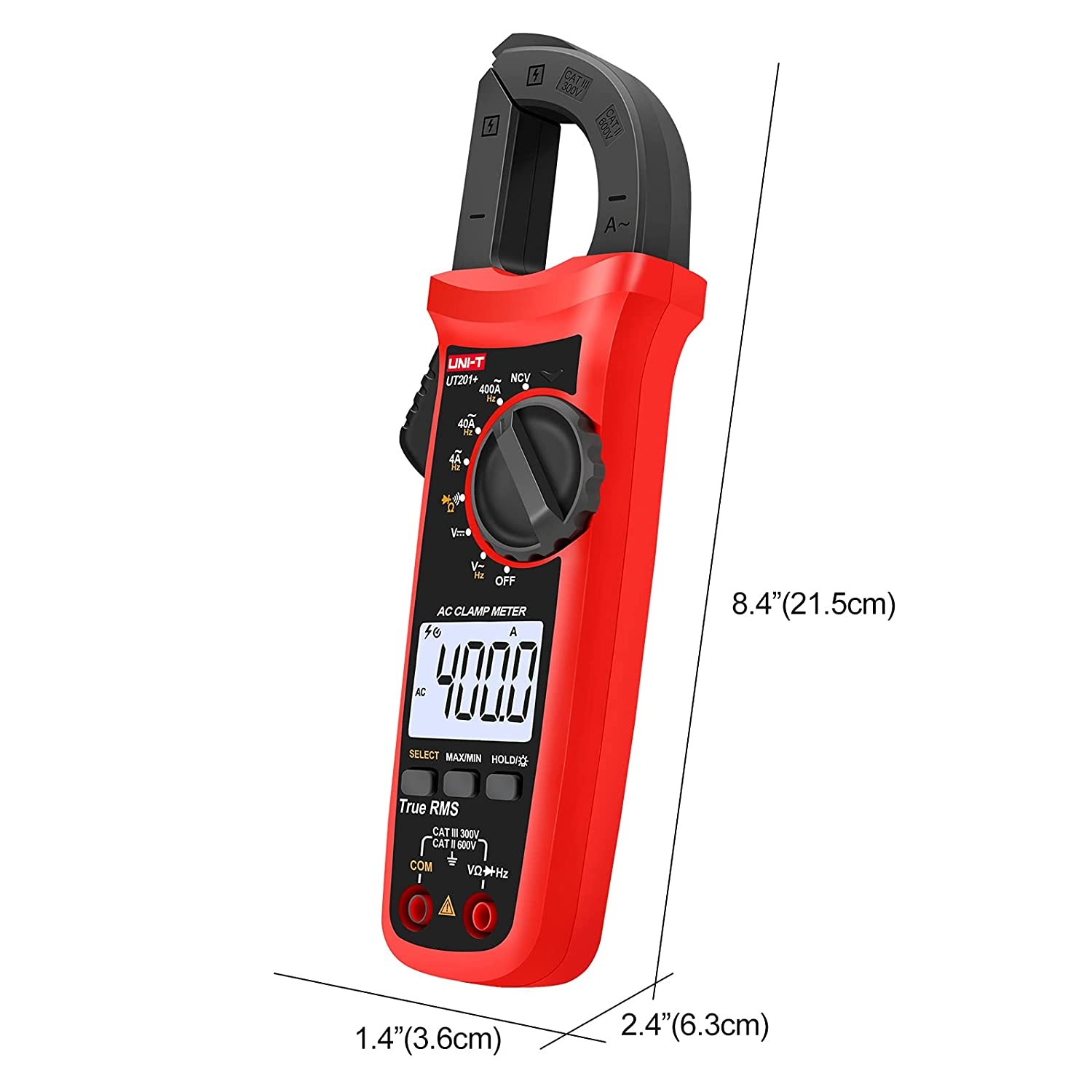 UNI-T UT201+ Digital Clamp Meter | 400A AC | True RMS | 4000 Counts | NCV | CAT III 300V | Model: UT201+_img_6
