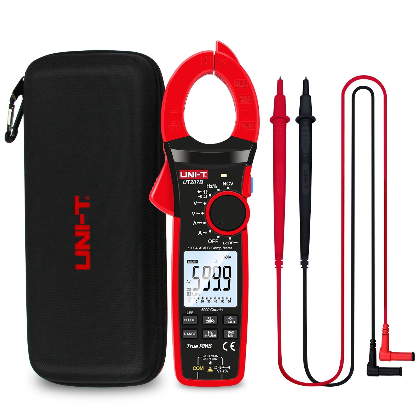 UNI-T UT207B 1000A True RMS Digital Clamp Meter | 1000A AC/DC | 6000 Counts | 42mm Jaw | NCV | LoZ & LPF | Inrush Current | CAT III 1000V | Model: UT207B_img_3
