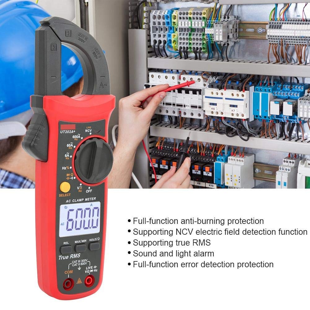 UNI-T UT202A+ Digital Clamp Meter | 600A AC | True RMS | 6000 Counts | 60mF Capacitance | Live Wire Test | NCV | CAT III 300V | Model: UT202A+_img_5