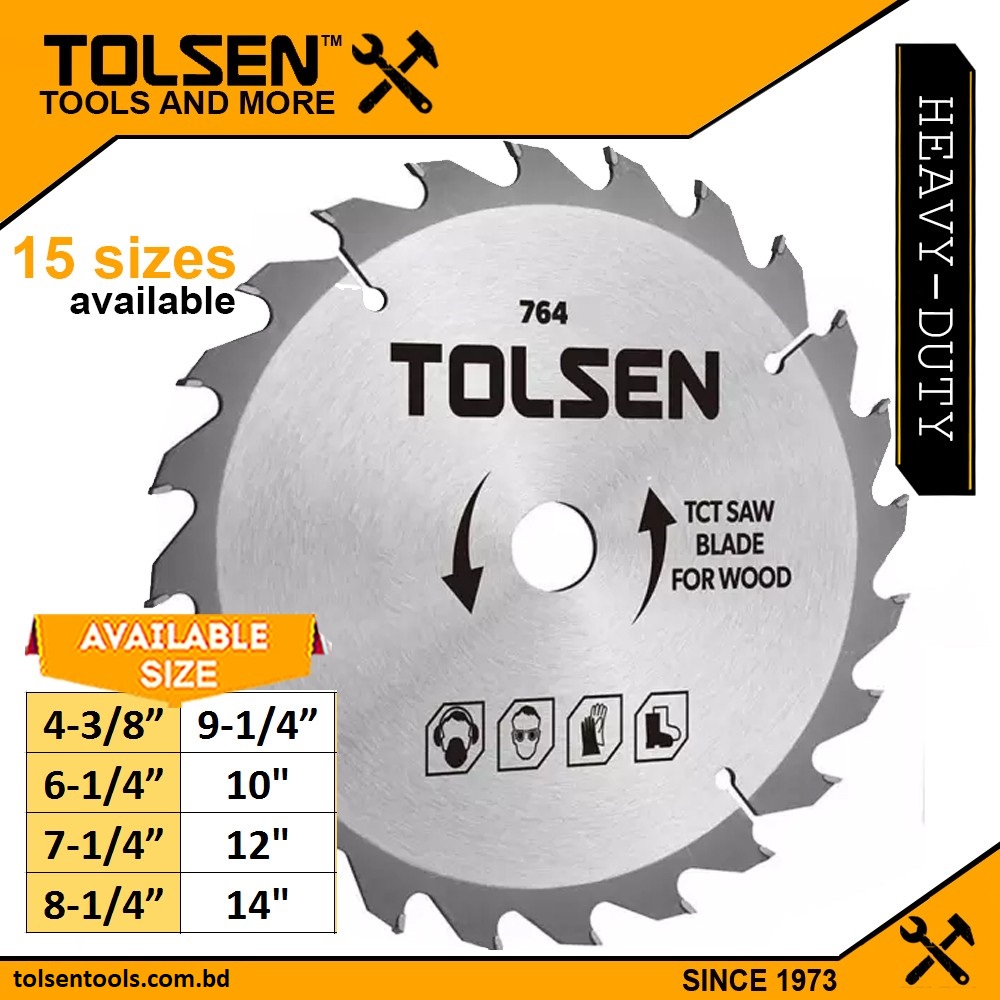 TOLSEN Circular Saw Blade (4-3/8" to 12") For Angle Grinder And Circular Saw Wood Cutting; 76410 | 76431 | 76451 | 76460 | 76461 | 76470_img_0