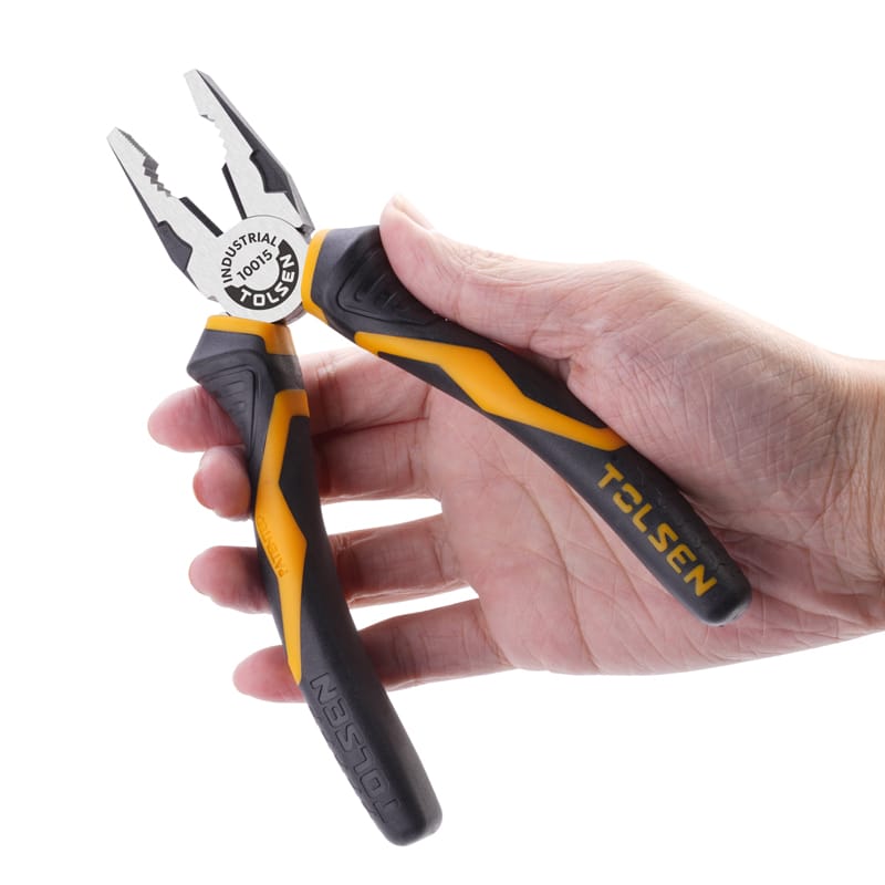 TOLSEN 10015 Combination Pliers, 6" (160mm), Industrial GRIPro Series, CrV Steel, Black Finish | Model: 10015_img_1