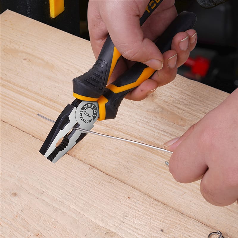 TOLSEN 10015 Combination Pliers, 6" (160mm), Industrial GRIPro Series, CrV Steel, Black Finish | Model: 10015_img_2