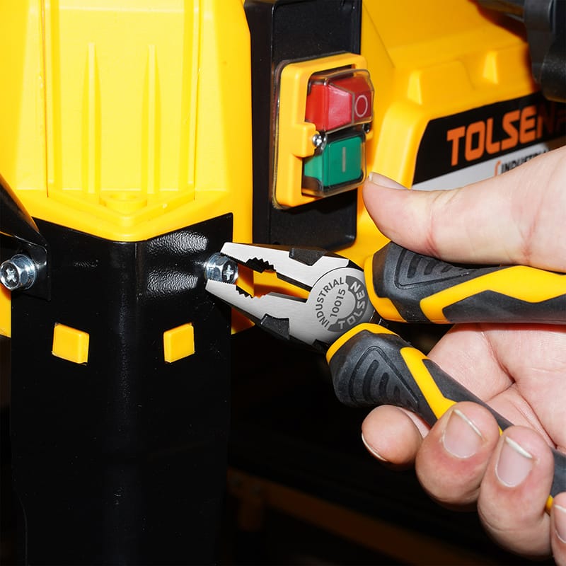 TOLSEN 10015 Combination Pliers, 6" (160mm), Industrial GRIPro Series, CrV Steel, Black Finish | Model: 10015_img_3