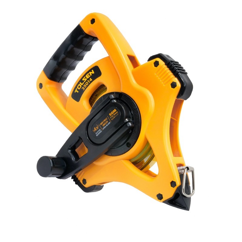 TOLSEN 35014 Steel Measuring Tape, 165ft (50m), Metric & Inch, 4:1 Fast Rewind, Ergonomic Handle | Model: 35014_img_5