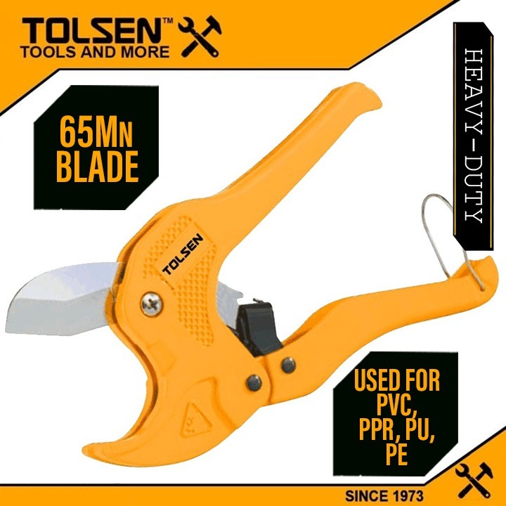 TOLSEN 33100 PVC Pipe Cutter | 3-42mm | 65Mn Blade | Automatic Open Function | Aluminium Die-Casting Body | Model: 33100_img_1
