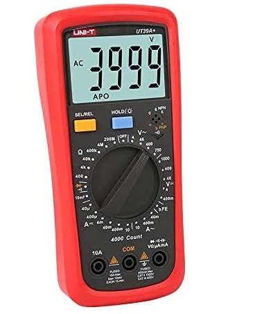 UNI-T UT39A+ Digital Multimeter | 4000 Counts | CAT III 600V | Overvoltage & Overcurrent Alarm | NCV Detection | Transistor Test | Model: UT39A+_img_1