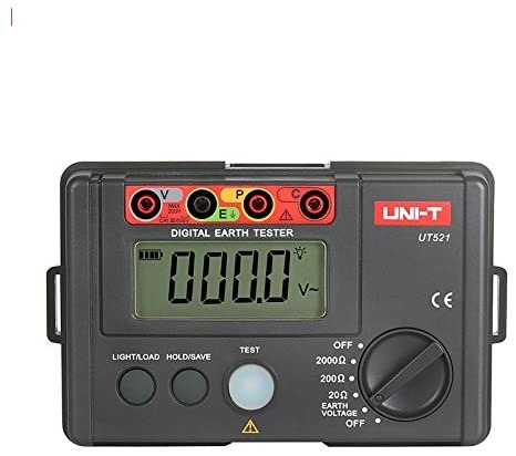 UNI-T UT521 Digital Earth Tester | Ground Resistance Tester | 3-Wire & 2-Wire Earth Measurement; Model: UT521
