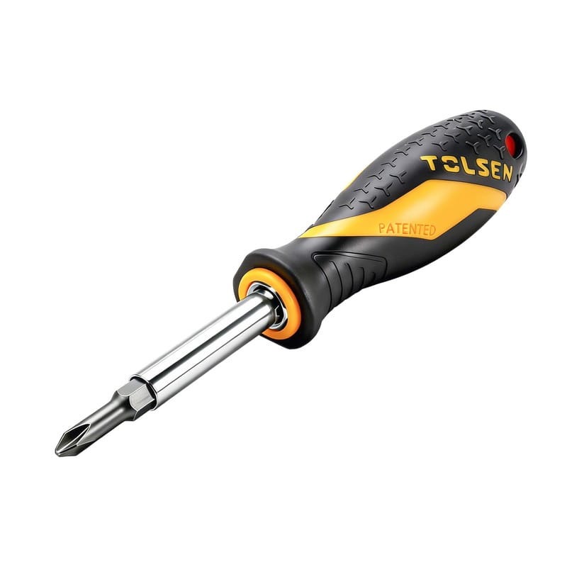 TOLSEN 20043 6 in 1 Interchangeable Screwdriver Set | Cr-V Steel | Dual-Sided Bits | Hex Bit Holder | Model: 20043_img_2