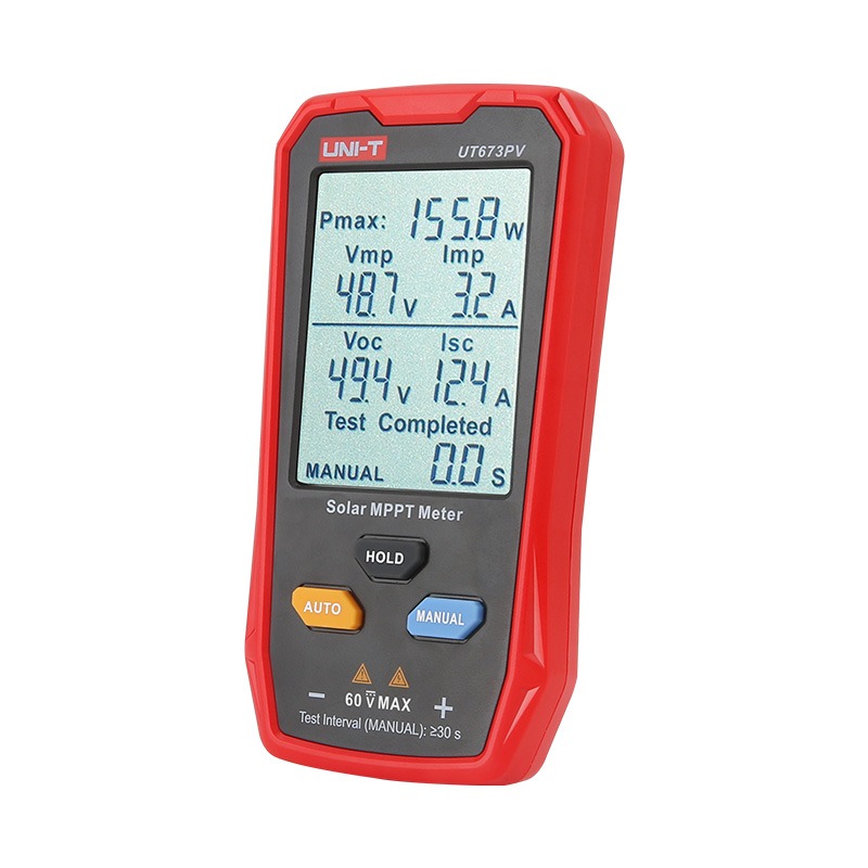 UNI-T UT673PV Solar MPPT Meter | 5-800W Pmax | 12-60V Voc/Vmp | 0-35A Isc/Imp | MC4 Test Lead | CE, cETLus, RoHS | Model: UT673PV_img_1