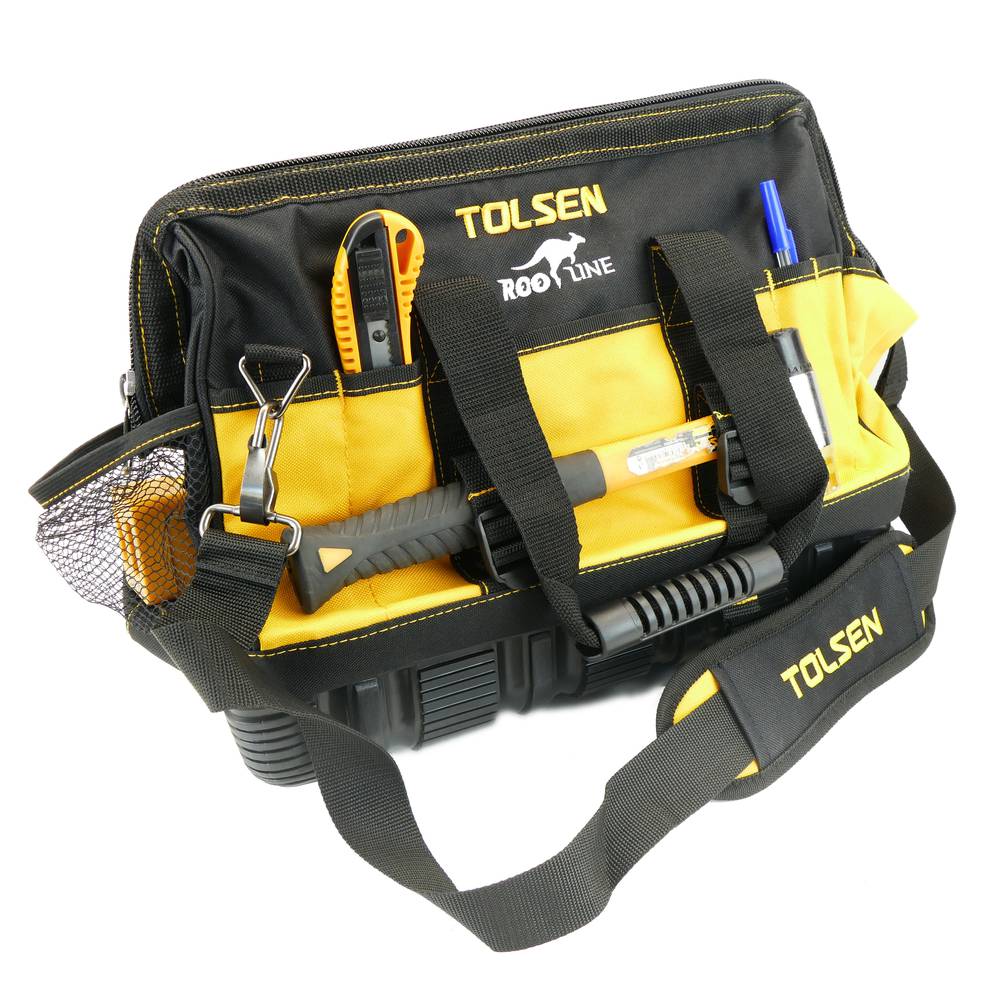 TOLSEN 80103 Tool Bag, Industrial, 16", Rigid Frame, Reinforced Plastic Base, Adjustable Shoulder Strap | Model: 80103_img_7