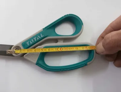 TOTAL THSCRS812108 Rubber Grip Long Blade Scissors | 8" (210mm) | Titanium Plated Stainless Steel Blade | Serrated Bottom Blade | Model: THSCRS812108_img_1