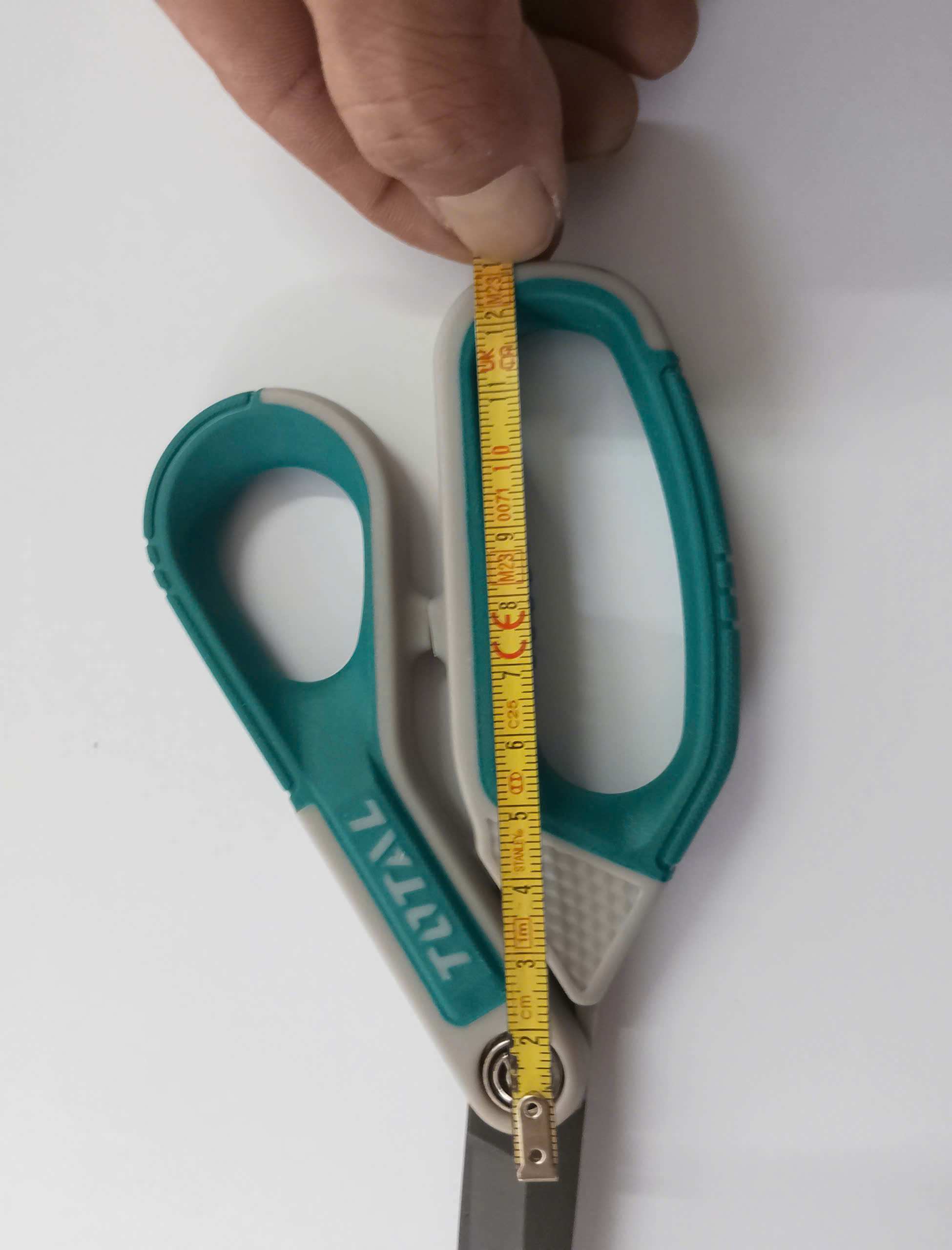 TOTAL THSCRS812108 Rubber Grip Long Blade Scissors | 8" (210mm) | Titanium Plated Stainless Steel Blade | Serrated Bottom Blade | Model: THSCRS812108_img_1