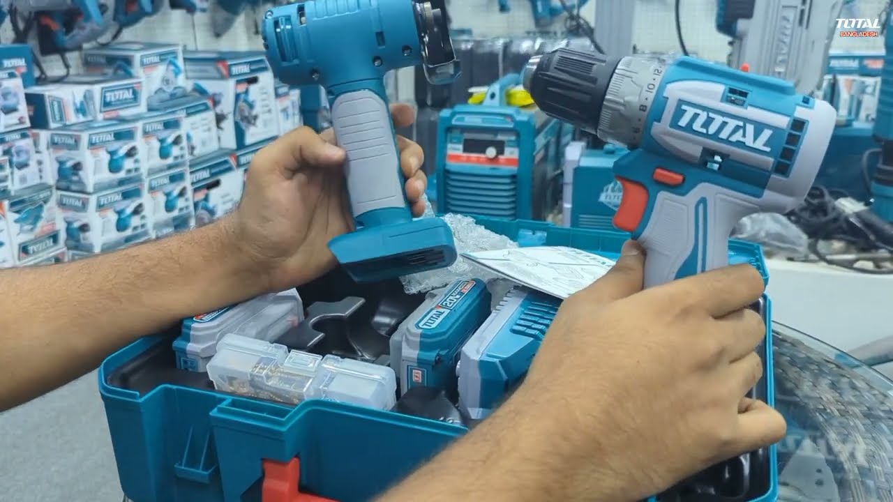 TOTAL TCKLI20278 Li-ion 2 Pcs Combo Kit | 20V | Mini Cut-Off Tool + Brushless Drill | 2 × 2.0Ah Batteries | Industrial | Model: TCKLI20278_img_2