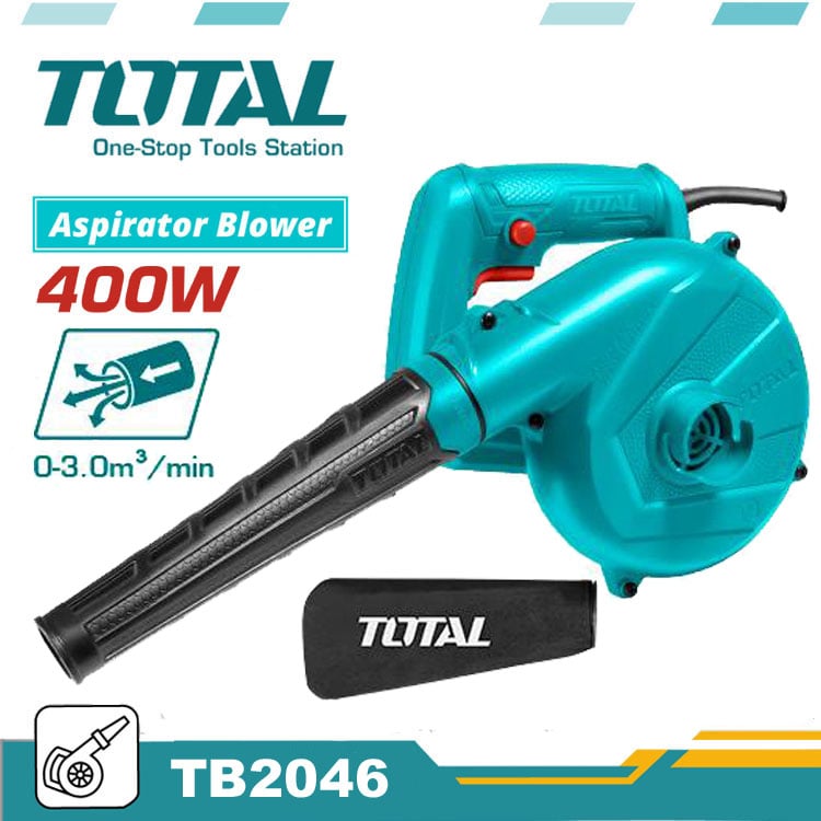 TOTAL TB2046 Aspirator Blower, 400W, 14,000 RPM, 3.0 m³/min Airflow, Dust Bag & Blowing Pipe | Model: TB2046_img_0