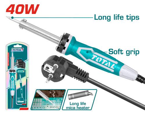 TOTAL Soldering Iron Station, 40W / 60W / 70W Options, Adjustable Temperature (70W), Replaceable Tip, Models: TET1406 | TET1606 | TET01606_img_0