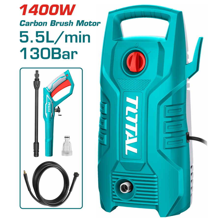 TOTAL TGT11316 High Pressure Washer | 1400W | 130 Bar (1750 PSI) | Pure Copper Wire Motor | Auto Stop System | Model: TGT11316_img_0