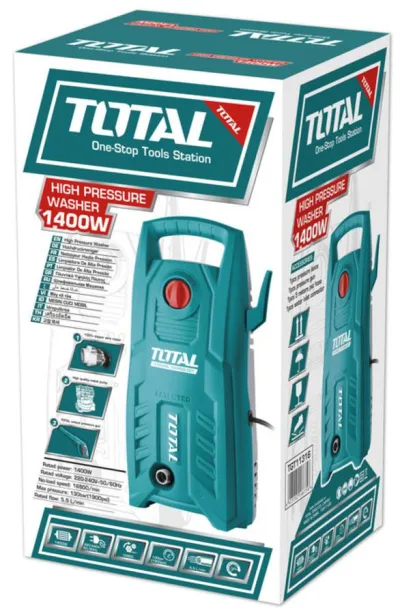 TOTAL TGT11316 High Pressure Washer | 1400W | 130 Bar (1750 PSI) | Pure Copper Wire Motor | Auto Stop System | Model: TGT11316_img_4