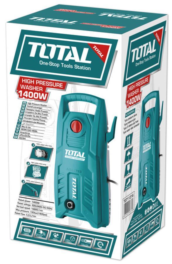 TOTAL TGT11316 High Pressure Washer | 1400W | 130 Bar (1750 PSI) | Pure Copper Wire Motor | Auto Stop System | Model: TGT11316_img_4