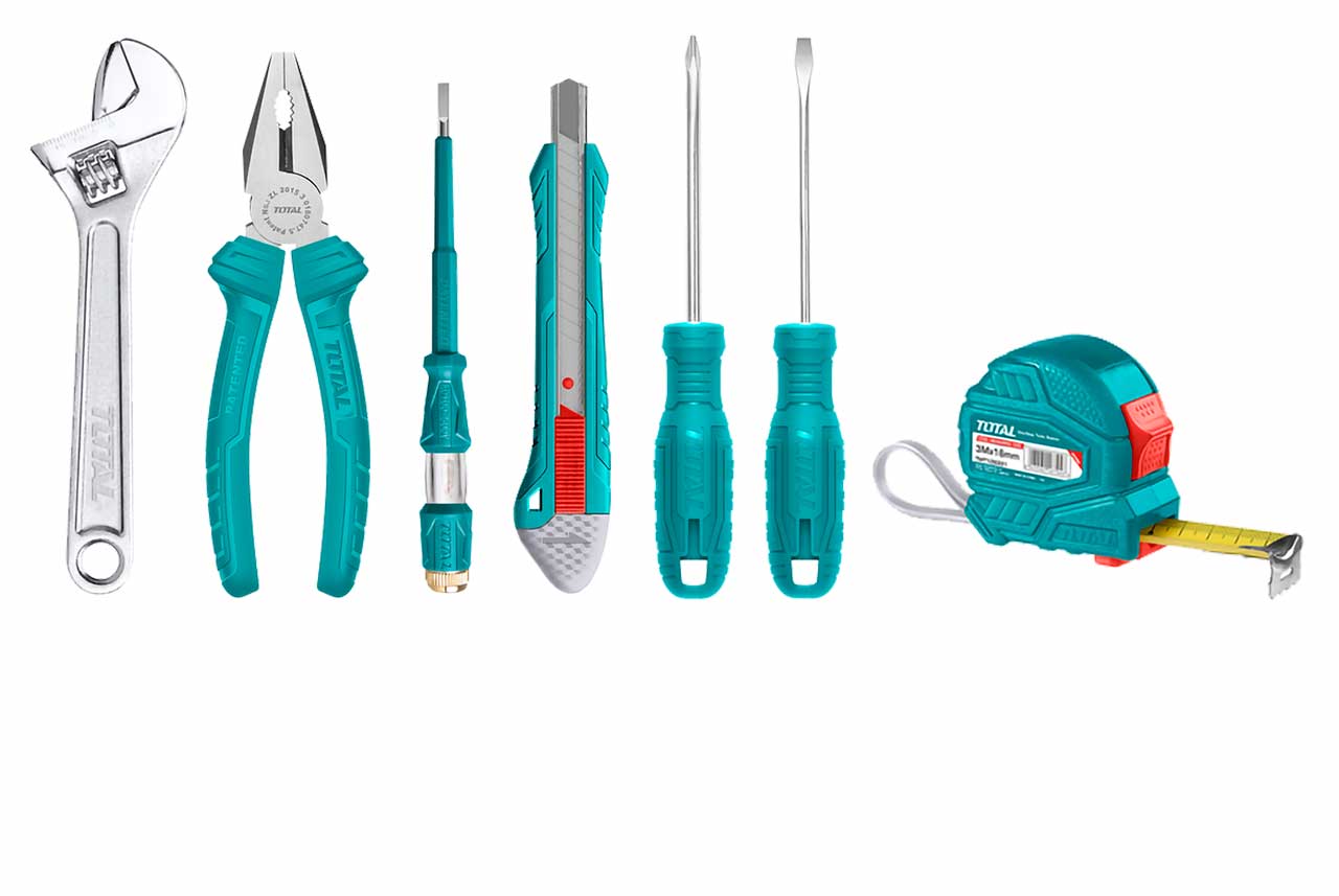 TOTAL THKTHP90076 7 Pcs Hand Tools Set | Essential Home DIY Kit | Model: THKTHP90076_img_2