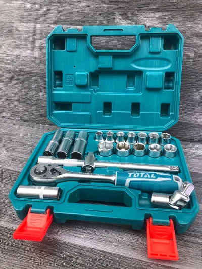 TOTAL THT121201 20 Pcs 1/2" Socket Set | 72-Tooth Ratchet | Cr-V Steel | Metric Sizes | Model: THT121201_img_4