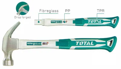 TOTAL THT7386 Claw Hammer, 8oz (220g), Fiberglass Handle, TPR Grip | Model: THT7386_img_0