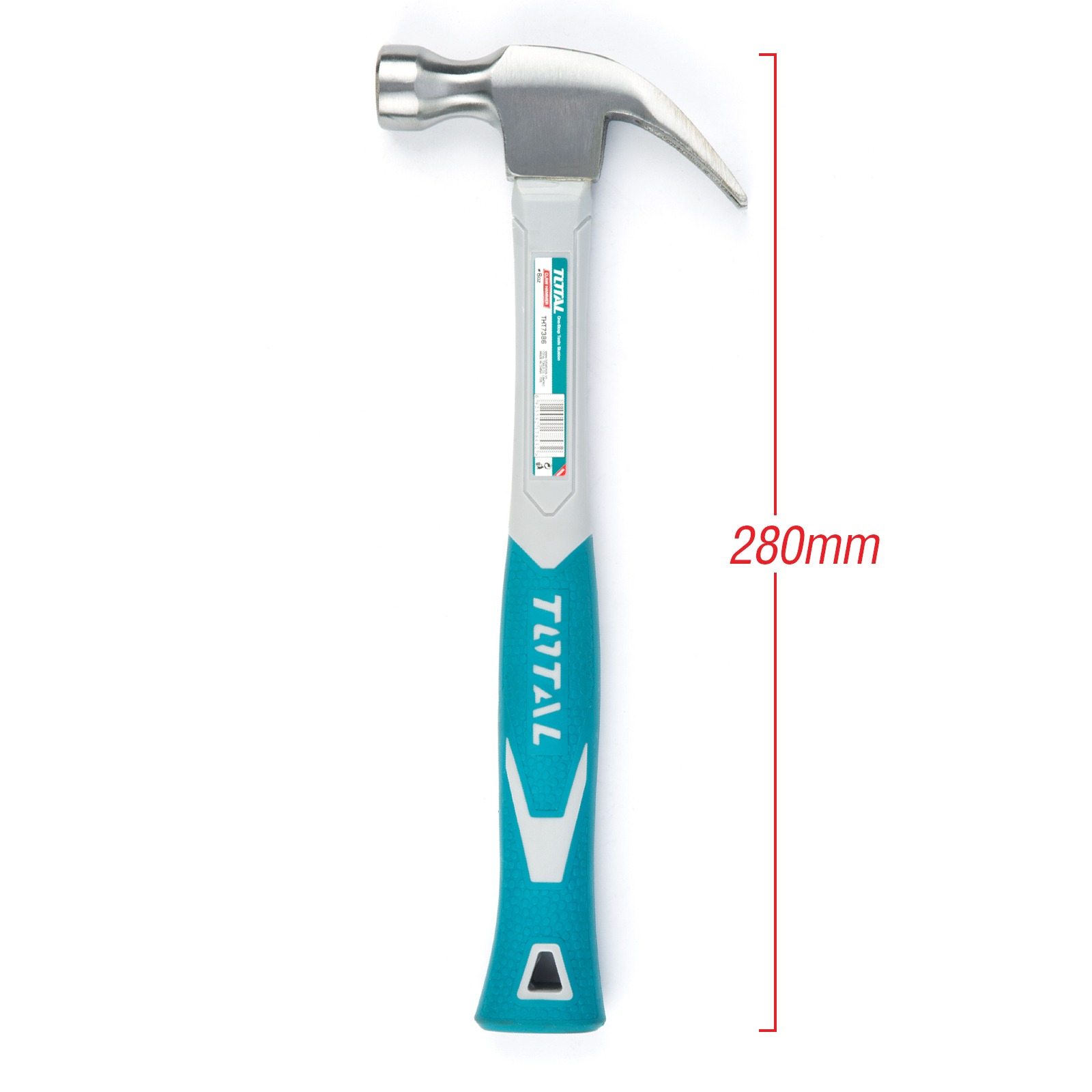 TOTAL THT7386 Claw Hammer, 8oz (220g), Fiberglass Handle, TPR Grip | Model: THT7386_img_4