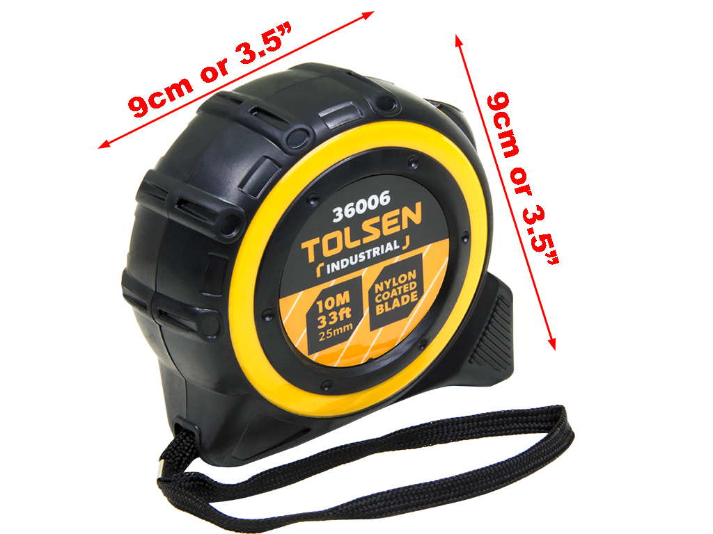 TOLSEN 36006 Measuring Tape, 10m (33ft), Metric & Inch, Magnetic Hook, ABS/TPR Case | Industrial | Model: 36006_img_3