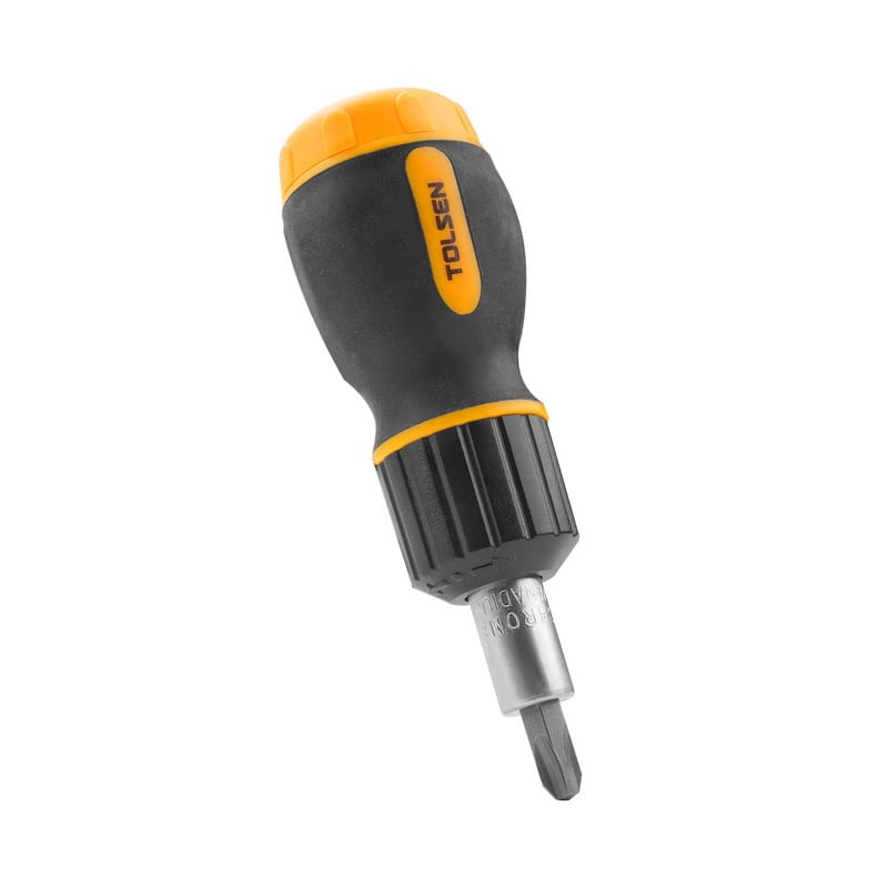TOLSEN 20033 7-in-1 Ratchet Screwdriver, Phillips & Flat Bits, CrV Steel, Double Blister, Model: 20033_img_3