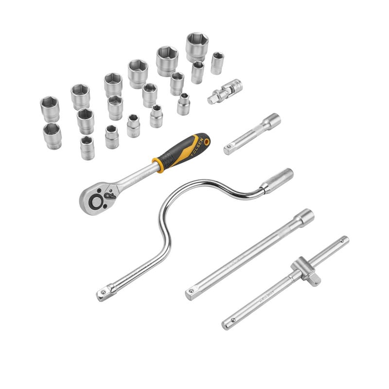 TOLSEN 15141 24Pcs 1/2" Socket Set, Industrial Grade, Cr-V Steel, Steel Case | Model: 15141_img_3