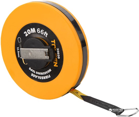 TOLSEN 35020 Fiberglass Measuring Tape, 20M (66ft) x 12.5mm, Metric & Inch, ABS Case, Nickel Plated Handle | Model: 35020_img_3