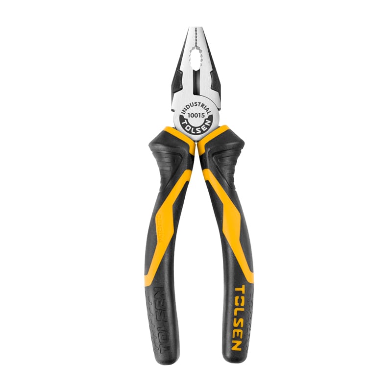 TOLSEN 10015 Combination Pliers, 6" (160mm), Industrial GRIPro Series, CrV Steel, Black Finish | Model: 10015_img_0