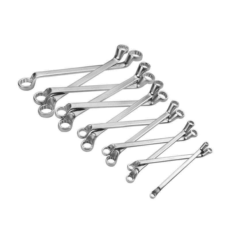 TOLSEN 15896 12Pcs Double Ring Spanner Set, Chrome Plated, Satin Finish, DIN838 | Sizes 6×7 to 30×32mm | Model: 15896_img_3