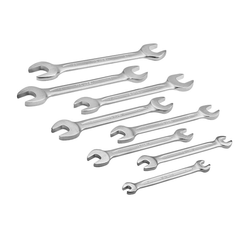 TOLSEN 15891 8Pcs Double Open End Spanner Set, Chrome Plated, Satin Finish, DIN3110 | Sizes 6×7 to 20×22mm | Model: 15891_img_6