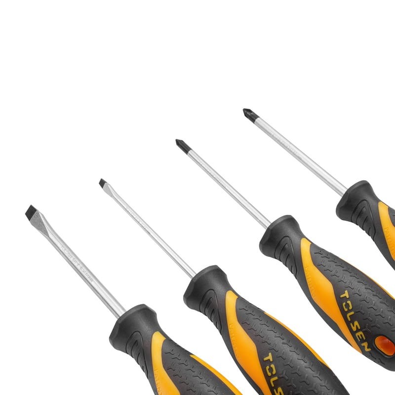 TOLSEN 20179 4Pcs Screwdriver Set | GRIPro Series | CrV Steel | Two-Component Grip | Magnetic Tip | Black Finish | Model: 20179_img_3