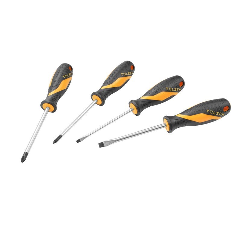 TOLSEN 20179 4Pcs Screwdriver Set | GRIPro Series | CrV Steel | Two-Component Grip | Magnetic Tip | Black Finish | Model: 20179_img_4