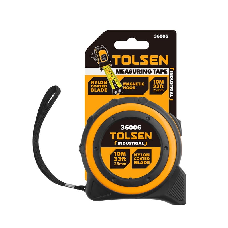 TOLSEN 36006 Measuring Tape, 10m (33ft), Metric & Inch, Magnetic Hook, ABS/TPR Case | Industrial | Model: 36006_img_2