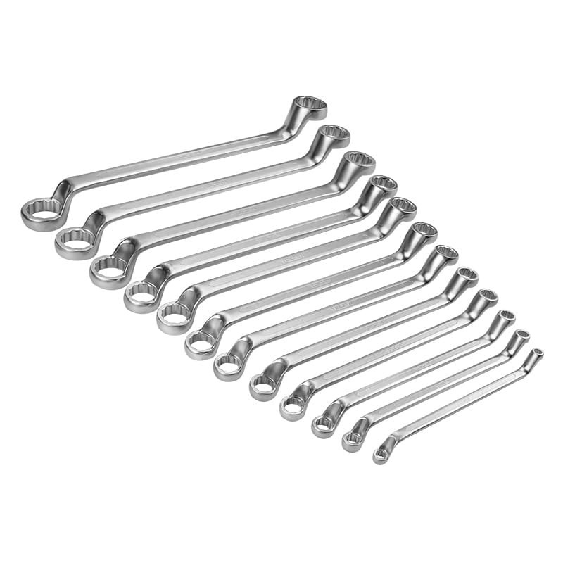 TOLSEN 15896 12Pcs Double Ring Spanner Set, Chrome Plated, Satin Finish, DIN838 | Sizes 6×7 to 30×32mm | Model: 15896_img_4