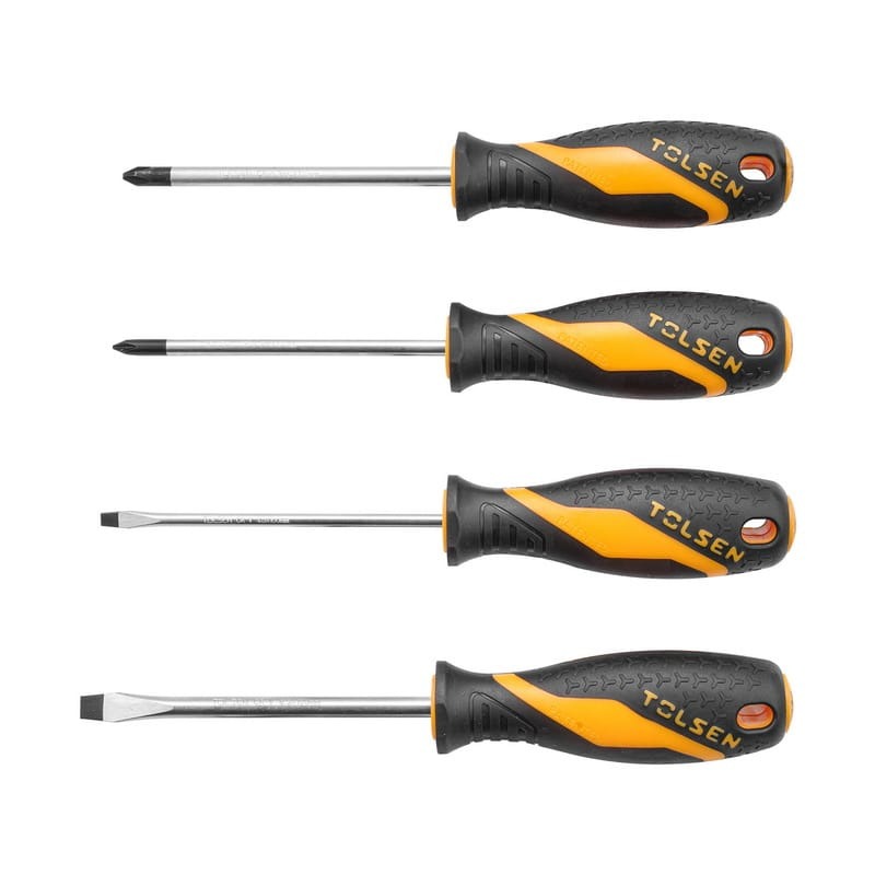 TOLSEN 20179 4Pcs Screwdriver Set | GRIPro Series | CrV Steel | Two-Component Grip | Magnetic Tip | Black Finish | Model: 20179_img_5