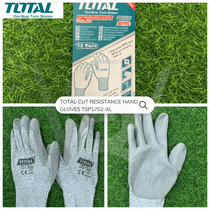 TOTAL TSP1702-XL Cut Resistance Gloves, EN388 4X43C, PU & HPPE, Anti-Static, Industrial | Model: TSP1702-XL_img_1