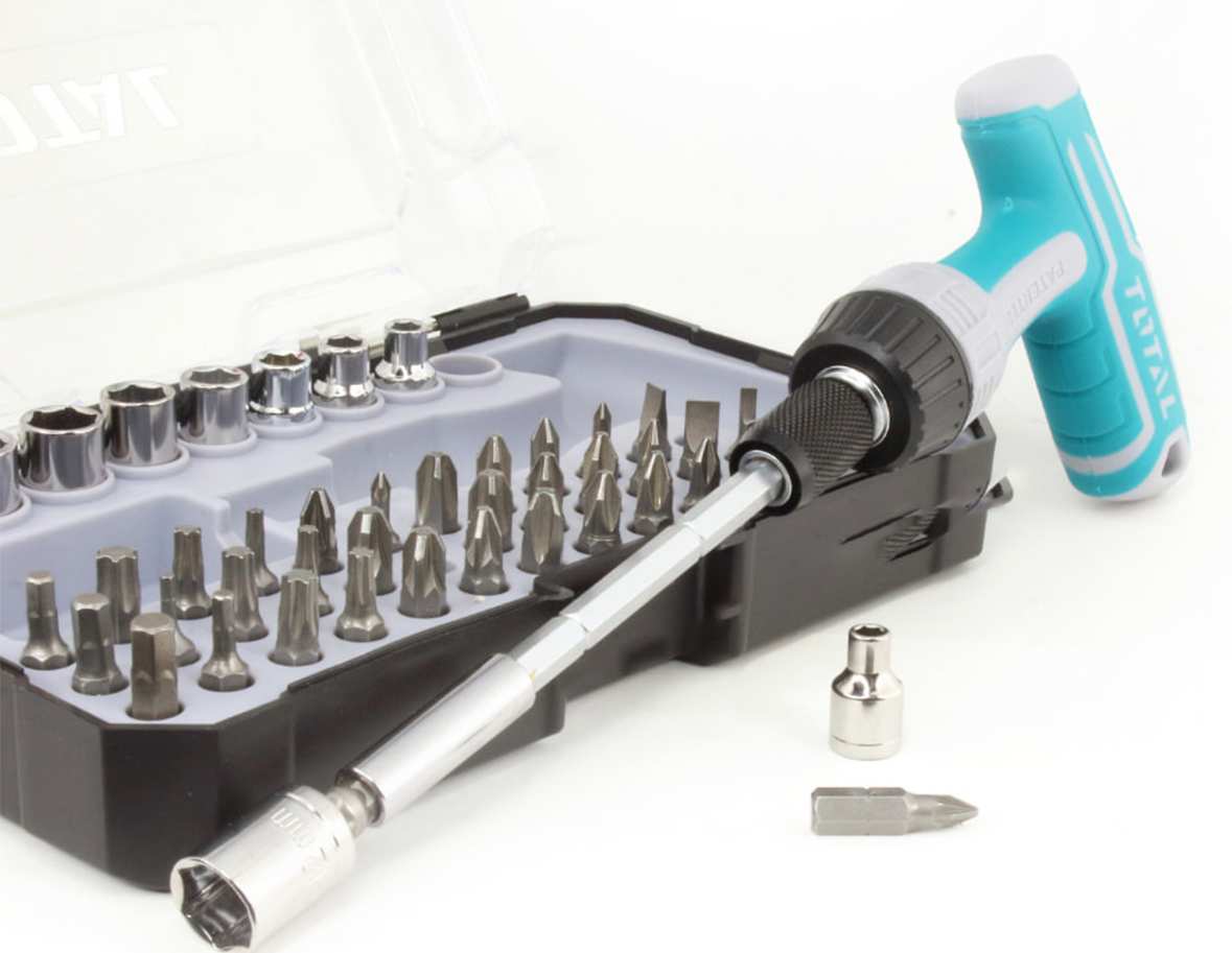 TOTAL TACSD30476 47 Pcs T-Handle Wrench Screwdriver Set | Ratchet Handle | Bits & Sockets | Model: TACSD30476_img_3